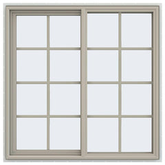 48x48 47.5x47.5 Vinyl PVC Sliding Window With Colonial Grids Grilles