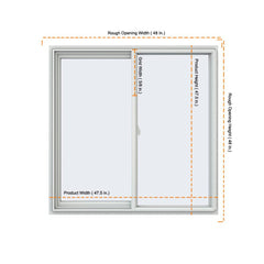 46x46 45x45 White Aluminum/Vinyl Sliding Window With Colonial Grids Grilles