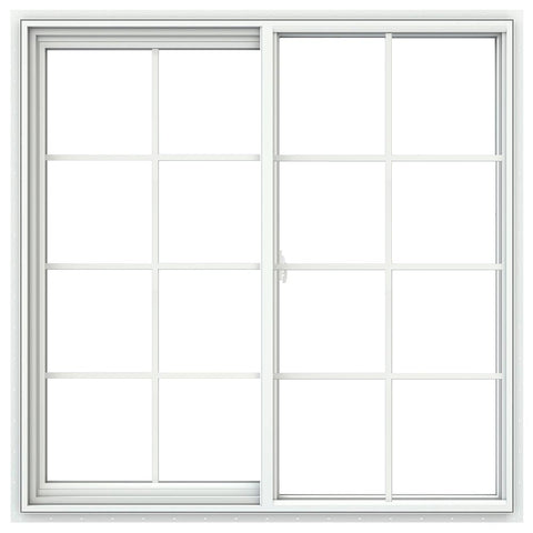 48x48 47.5x47.5 White Vinyl Sliding Window With Colonial Grids Grilles