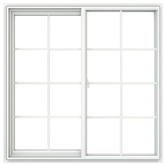 48x48 47.5x47.5 White Vinyl Sliding Window With Colonial Grids Grilles