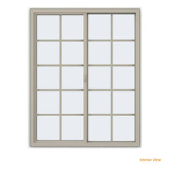 48x60 47.5x59.5 Vinyl Pvc Sliding Window With Colonial Grids Grilles