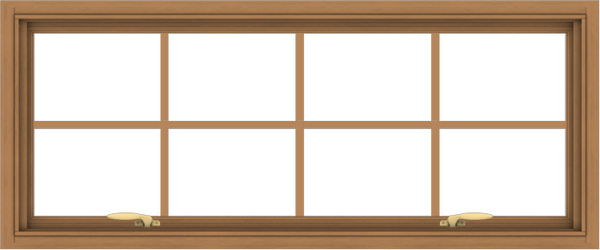 WDMA 48x20 (47.5 x 19.5 inch) Oak Wood Green Aluminum Push out Awning Window with Colonial Grids Interior