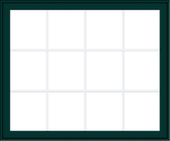 WDMA 48x40 (47.5 x 39.5 inch) Oak Wood Green Aluminum Push out Awning Window with Colonial Grids Exterior