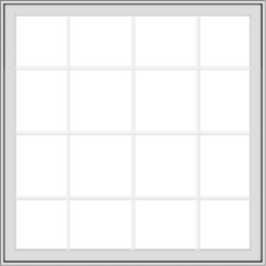 WDMA 48x48 (47.5 x 47.5 inch) White Vinyl uPVC Crank out Awning Window with Colonial Grids Exterior