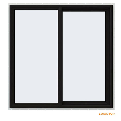 48x48 Black Vinyl Sliding Window With Fiberglass Mesh Screen