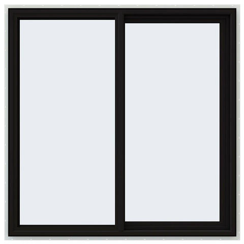 45x45 Black Aluminum Sliding Window With Fiberglass Mesh Screen