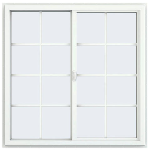 48x48 Black Color Vinyl PVC Sliding Window With Colonial Grids Grilles