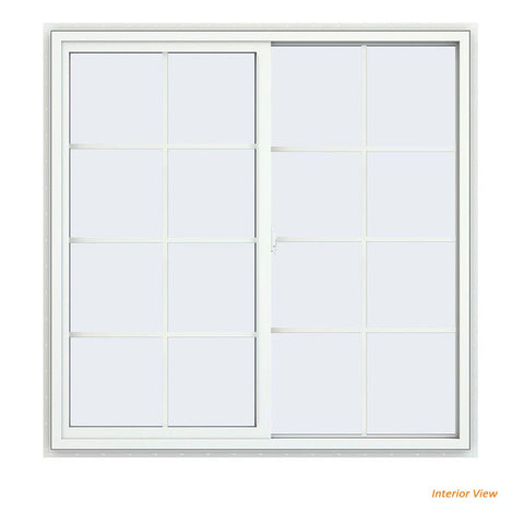 46x46 45x45 Vinyl Sliding Window White With Colonial Grids Grilles