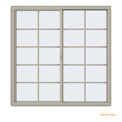 60x60 59.5x59.5 Bronze Vinyl Upvc Sliding Window With Colonial Grids Grilles