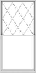 WDMA 60x120 (59.5 x 119.5 inch)  Aluminum Single Double Hung Window with Diamond Grids