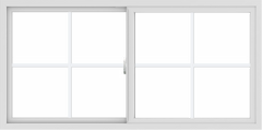 WDMA 60x30 (59.5 x 29.5 inch) Vinyl uPVC White Slide Window with Colonial Grids Exterior