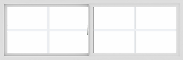 WDMA 72x24 (71.5 x 23.5 inch) Vinyl uPVC White Slide Window with Colonial Grids Exterior