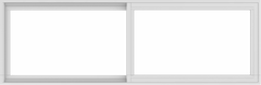 WDMA 72x24 (71.5 x 23.5 inch) Vinyl uPVC White Slide Window without Grids Interior