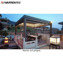 3x3 aluminum pergola with outdoor louvered roof waterproof