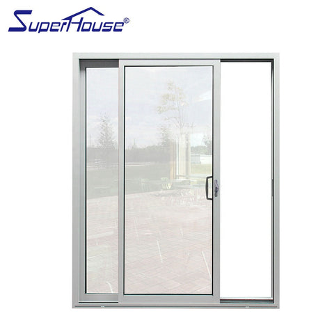 AS2047&CSA aluminum frame double glazed slim frame 3 panel sliding glass door on China WDMA