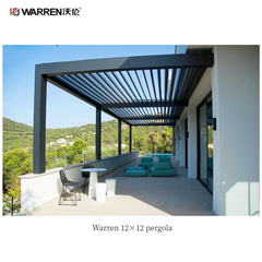 12x12 patio louvered pergola with outdoor aluminum alloy canopy