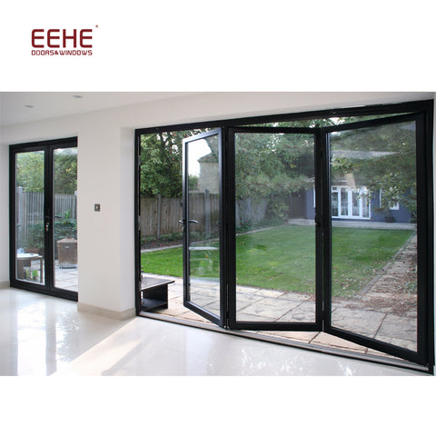 Aluminium Double Glass Sliding Folding Door for Entrance on China WDMA