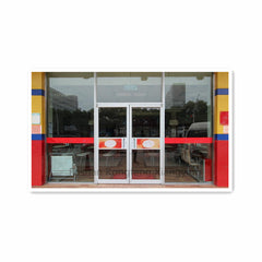 Aluminium Frame Glass Commercial Used Store Double Casement Door on China WDMA