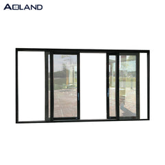 Aluminium finished 3 panel glass entry sliding doors China on China WDMA