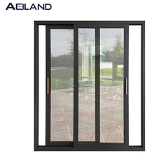 Aluminium finished 3 panel glass entry sliding doors China on China WDMA