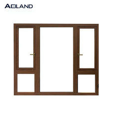 Aluminium glass casement windows based on Anti-scratch Italian skin feel wood grain color India villa windows on China WDMA