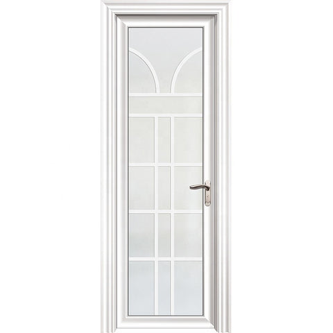 Aluminium single french doors full lite swing entry door aluminum french grille white casement swing doors on China WDMA