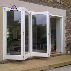 Aluminum Tempered Double Glazed Glass Folding Windows and Doors on China WDMA