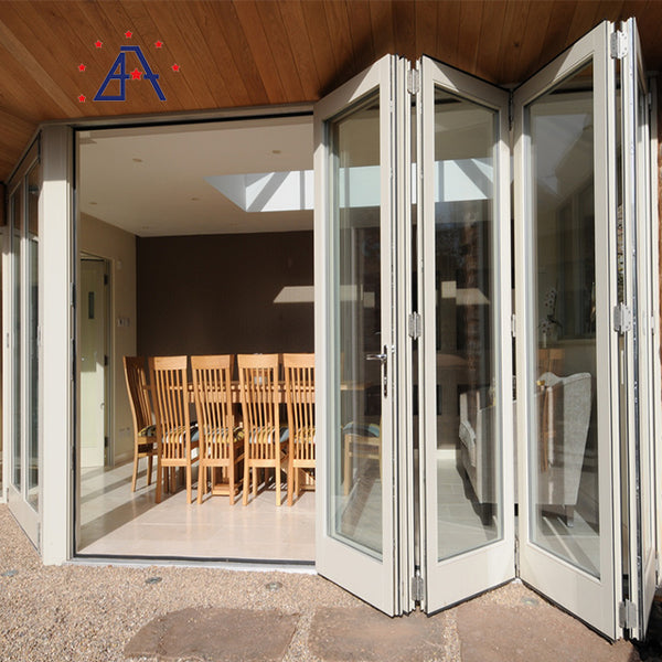 Aluminum Tempered Double Glazed Glass Folding Windows and Doors on China WDMA