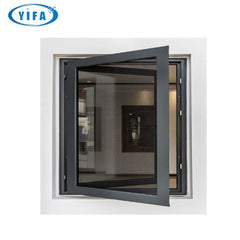 Aluminum profile casement window, various glasses for option, like low-E, reflective, lamilated,etc on China WDMA