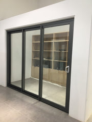 Aluminum triple panel sliding door on China WDMA