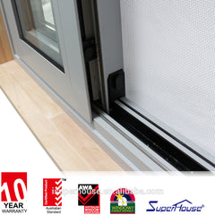 Aluminum windows and doors design fixed pane Glazing Sliding Windows Fire Rated Residential Window Blinds inside With Flynet on China WDMA