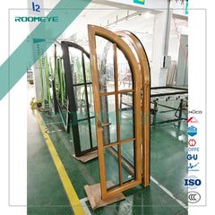 Aluminum wood double glazing arch window on China WDMA