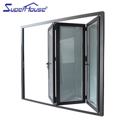 Australian Standard aluminium double glazed doors folding glass door ventilation bifold doors on China WDMA