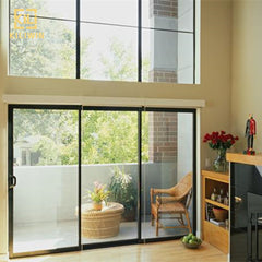 Australian code cheap price 4 panel sliding french patio doors slim aluminium frame double glass sliding door for exterior on China WDMA