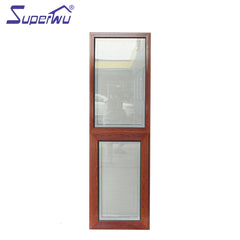 Built-in blind SP40 aluminum frame double glazed wood color awning windows on China WDMA