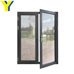 Bullet proof security door with laminated glass french style aluminum casement hinged door on China WDMA