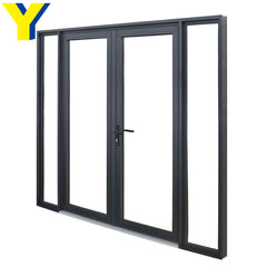 Bullet proof security door with laminated glass french style aluminum casement hinged door on China WDMA