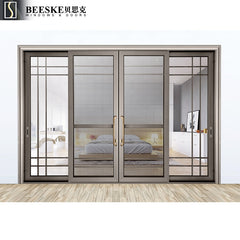 Cheap Price Large Size Tempered Glass Interior Three Track Aluminum Sliding Doors For Balcony on China WDMA