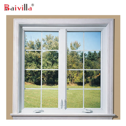 China Professional White Aluminum Grill Design Double Casement Window on China WDMA