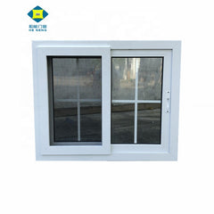 China Supplier Hot Sale 2 Rail Track White UPVC Profile Sliding Windows With Grill And Fly Screen on China WDMA