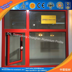 China factory wholesales Inward aluminium tilt and turn window, hurricane proof, casement window with roller shutters integrated on China WDMA