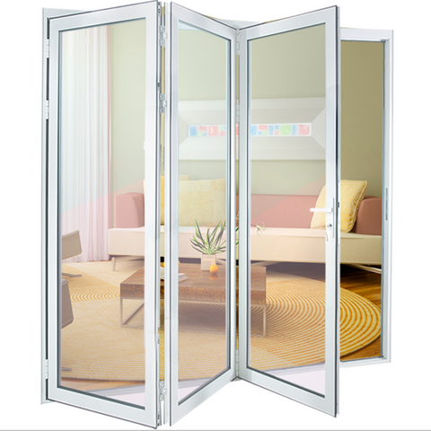 China quality supplier USA/CA standard/AS2047 use glass Exterior bifolding patio doors Aluminum Bi folding mosquito screen on China WDMA