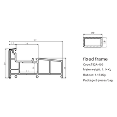 Cold extrusion 92 sliding systemg fixed frame hot sale UPVC on China WDMA