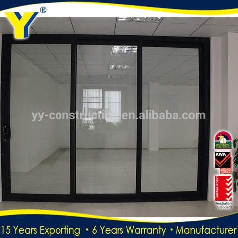 Commercial system aluminium panel sliding doors 3 panel sliding closet doors 3-track sliding closet door triple glass sliding do on China WDMA