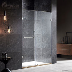 Custom clear tempered glass frameless shower door for hotel / home use on China WDMA