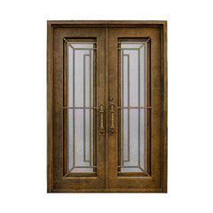 Custom colored oval glass exterior entry wrought iron glass door half moon glass doors on China WDMA