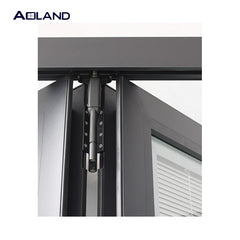 Customize bi fold doors windows for bathroom with blinds on China WDMA