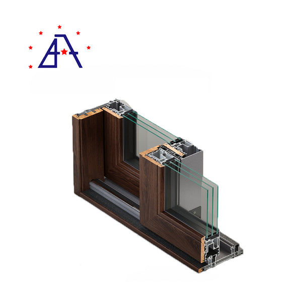 Customized Wooden Grain Aluminum Sliding Window Price/Casement Window Profile Frame on China WDMA