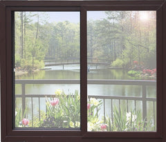 Double glaze color UPVC sliding window with sliding track system on China WDMA