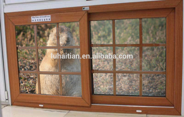 Double glaze color UPVC sliding window with sliding track system on China WDMA